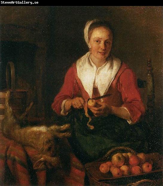 Gabriel Metsu Woman Peeling an Apple